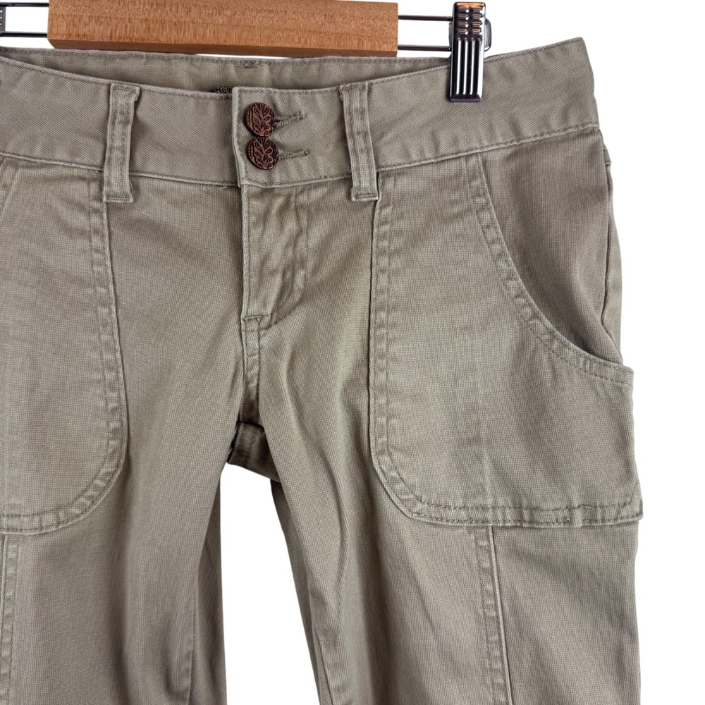 prAna Elena Cargo Pants Womens Size 2 Taupe Organic Cotton Slim Utility